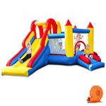 Umbalir Bouncy Castle with 3 Slides, Inflatable Bounce House Trampoline Ultra-Wide Climbing Wall with Blower, Inflatable Jumper Play Center for Kids Toddler Indoor Outdoor