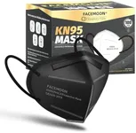 KN95 Face Masks Black Adults - 100 Pack KN95 Disposable Comfortable 5-Layer Safety Face Masks & 5 Adjustable KN95 Masks Extender Masks Large Size