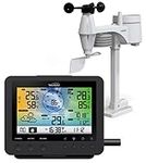 Weather Station (Premium Quality/Official UK 2024 Version) WiFi Internet Wunderground WeatherCloud, Professional 5-in-1 Wireless Sensor, Wind speed & direction, Rainfall Temperature, Humidity