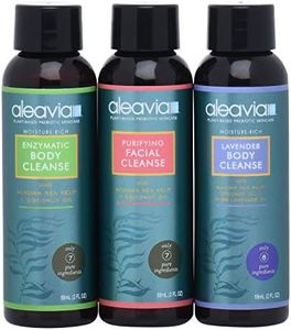 Aleavia Travel Size Trio – Set of Two Organic & All-Natural Prebiotic Body Washes and Facial Cleanser, Scented with Pure Essential Oils – Nourish Your Skin Microbiome – 2 Oz. Bottles