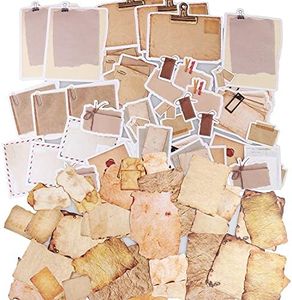 90PCS Autocollants de Scrapbooking, Autocollant Rétro Autocollant en Papier Vintage Stickers Papier Journal pour DIY Album Journal Cahier Photo(2 Styles)