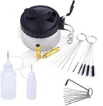 Poweka Airbrush Cleaning Set with 5 Cleaning Brushes, 5 Cleaning Needles, Reamer, Airbrush Cleaning Pot, Airbrush Cleaner, Dropper Bottles