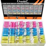 Camtek 525PCS Heat Shrink Wire Connectors, 22-10 AWG Marine Grade Heat Shrink Butt Connectors, Waterproof Electrical Wire Terminals Kit Insulated Ring Fork Spade Butt Splices for Automotive Boat Truck