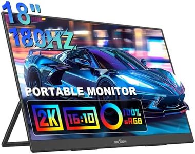 InnoView 2K 180HZ Portable Monitor, 18'' OD Gameplus 2560x1600 QHD 100% sRGB Portable Gaming Monitor with Kickstand HDR FreeSync Travel Monitor for Game Console, PS5, Switch, PC, Phone