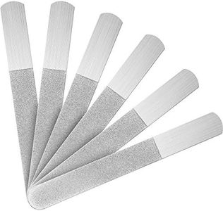 6 Pieces Stainless Steel Sapphire Nail File Double Side Diamond Nail File Metal Fingernail File Manicure Files for Salon Home and Travel