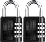 [Upgrade] BYETOO Combination Lock for Locker Outdoor,Resettable Weatherproof Combination Padlock,4 Digit Smooth Dial,Zinc Alloy Lock for School,Gym Locker,Fence,Case,Hasp Cabinet,2Pack