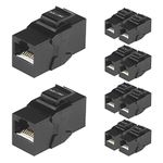 iwillink Cat6 RJ45 Keystone Jack Coupler, Female to Female UTP Keystone Inline Coupler, 10-Pack Black