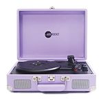 Arkrocket Curiosity Bluetooth Turntable Retro Suitcase 3-Speed Record Player with Built-in Speakers (Lavender)