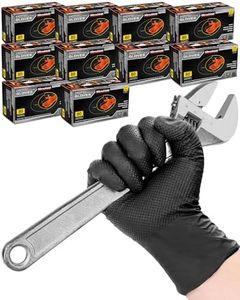 nitroshield 9mil Heavy Duty Disposable Nitrile Gloves, Black Medium 800Pcs -Chemical Resistant, Latex Powder Free Rubber Gloves Diamond Texture for Automotive, Mechanics, Cooking,BBQ, Industrial Use