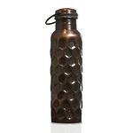 Craft Trade Copper Water Bottle Pure Copper Bottle with Lid Leak Proof BPA Free Diamond Drinking Bottle for Boosts Immunity Sport Fitness and Yoga - 1 Litre Black