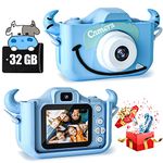 CIMELR Kids Camera Toys for 6 7 8 9 10 11 12 Year Old Boys/Girls, Kids Digital Camera for Toddler with Video, Christmas Birthday Festival Gifts for Kids, Selfie Camera for Kids, 32GB SD Card