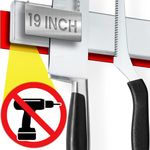 Supvox® 19.7 Inches Strong Adhesive (No Drill) Magnetic Knife Holder for Wall, 304 Stainless Steel Wall-Mounted Organizer, Space-Saving Adhesive Strip for Cutters, Tools & Gadgets (Will Not Fall)