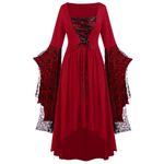 FunAloe Gothic Steampunk Dresses Hooded Cape Plus Size Gothic Dress Halloween Gothic Dress Plus Size Renaissance For Women Medieval Cosplay Halloween Cosplay Dress 80S Prom Dress For Women Costume