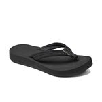 REEF Cushion Breeze Women's Flip Flop, Ultra Soft Cushion Footbed, Arch Support, Black/Black, 11