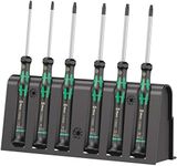 Wera 2067/6 Kraftform Micro Torx BO Tamper-Resistant Electronics Screwdriver Set and Rack, 6-Piece