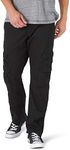 Wrangler Men's Authentics Premium Relaxed Straight Twill Cargo casual pants, Black, 29W x 30L US