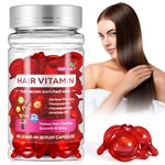 40PCS Hair Vitamin Serum Capsules Enriched with Vitamins A C E and Vitamins Pro B5, Enhanced Moroccan Macadamia Avocado Oils for Frizzy and Dry Damaged Hair, No Rinse Hair Oil