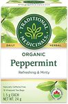 Traditional Medicinals Organic Peppermint Herbal Tea, 16 Count Teabags (Pack of 1)