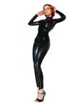 Palace Civet Latex Catsuit with Front Zip Classic Black Jumpsuit Unisex Customized 0.4mm Thickness, black, Customized