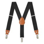 WELROG Boys Suspenders Boys Braces for Trousers 3 Clips - Kids Braces for Trousers Adjustable Elastic Y-shape Strong Clips Suspenders for Boys