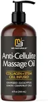 Anti Cellulite Massage Oil Infused with Collagen & Stem Cell Instant Toning Firming of Cellulite & Scar Remover for Thighs & Body Relaxing Sore Muscle Massage Therapy Cream