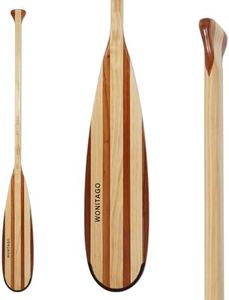 LINGVUM Wooden Canoe Paddle with Slender Blade, Ergonomic Palm Grip and Anti-Collision Edge Wood Canoe Boat Paddle, 4.8 Ft, Splicing Color
