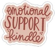 HTLiem Emotional Support Kindle Vinyl Sticker, Stickers for Laptop, Book Lover Gift, Water Bottle Sticker, Reading Decal, Bookish Gift, 2''x2''