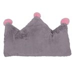 CRYA Crown Plush Fur Cushion for Sofa Home Decoration (Grey)