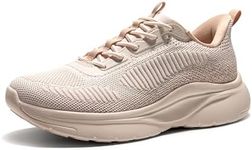 NORTIV 8 Women's Slip on Walking Shoes Tennis Lightweight Gym Sneakers ActiveFlow Workout Breathable Hands-Free Cross Trainer Comfortable Fashion Sneakers,Size 6.5,Nude Pink,SNWS2413W