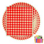 1,980 x Red Sticky Dots - 13mm - Round Colour Coding Dot Stickers - 15 Sheets