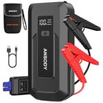 ANSODY S7 Jump Starter Power Pack (Up to 10.0L Gas,8.0L Diesel), 3000A Car Battery Booster Jump Starter with Jump Leads, LED Flashlight, Jump Pack for 12V Vehicles Pickup SUV Motorcycle