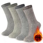 Thermal Socks Mens - 4-Pack Warm Wool Socks Thick Winter Socks for Men 9-12, Moisture-Wicking Boot Socks for Hiking, Walking & Daily Work, Comfortable Outdoor Sports Socks,Stocking Fillers for Men