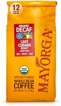 Mayorga Decaf Dark Roast Coffee, 12 oz bag - Swiss Water Decaffeinated Café Cubano Coffee Roast - 100% Arabica Whole Coffee Beans - Smoothest Organic Coffee - Specialty Grade, Non-GMO, Direct Trade