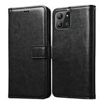 Casotec Flip Cover for Infinix Hot 11 (2022) 4G | Premium Leather Finish | Inbuilt Pockets & Stand | Flip Case for Infinix Hot 11 (2022) 4G (Black)