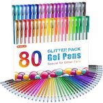 Shuttle Art 80 Pack Glitter Gel Pens, 40 Colors Glitter Gel Pens Set with 40 Refills for Adults Coloring Books Drawing Crafts Scrapbooking Journaling