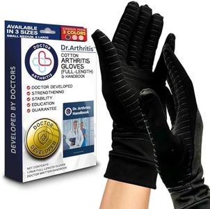 Full-Length Copper Arthritis Compression Gloves, Hand Brace for Arthritis Pain and Support by Dr. Arthritis (Large)