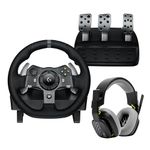 Logitech G920 Driving Force Racing Wheel and Pedals, Force Feedback + Astro A10 Gen 2 Wired Headset - Xbox Series X|S, Xbox One and PC, Mac - Black