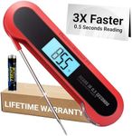 Professional 3X Faster 0.5sec Instant Read Meat Thermometer Digital, High Accuracy ±0.5°F, IP67 Waterproof, Auto Wake/Sleep & Rotate Display, NSF & NIST Certified, Backlight Fry Oil Candy Thermometer