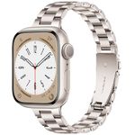 Vamyzji Metal Strap Compatible with Apple Watch Strap Series 10 42mm 41mm 40mm 38mm for Women/Men, Stainless Steel Slim Metal Apple Watch Strap for SE, iWatch Series 10 9 8 7 6 5 4 3 2 1(Staright)