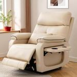 FRIENDS LIFE Power Lift Recliner Chair for Adult & Elderly, Recliner Sofa 1 Seater Lift Chair Come with Cup Holder, Lumbar Pillow, Wireless Charger (Beige)