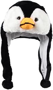 (Penguin) - Bioterti Plush Fun Animal Hats -One Size Cap - 100% Polyester with Fleece Lining