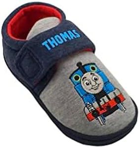 Thomas & Friends Boys Thomas the Tank Engine Slippers, Grey, Size 4-10, Grey, 6 UK Child