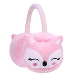 Kids Cute Fox EarMuffs Boys Girls Cartoon Ear Warmer Plush Furry Ear Hamburg Windproof Headband Fashion Adjustable Christmas Birthday Gifts for Child