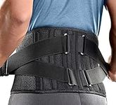 FREETOO Air Mesh Back Support Belt for Men Women Lower Back Pain Relief with 7 Stays, Adjustable Back Brace Support for Work, Anti-skid Lumbar Support Belt for Sciatica Scoliosis