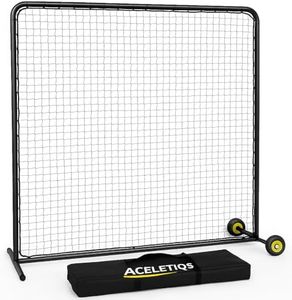 ACELETIQS Heavy Duty Pitcher Protection Baseball Screen (Size 7' W x 7' H) - Multi Purpose Softball & Baseball Pitching Net, Defender XL Pitcher Protection Screen for Batting Cage and On-Field Use