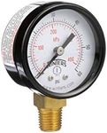 Winters PEM Series Steel Dual Scale Economical All Purpose Pressure Gauge with Brass Internals, 0-30 psi/kpa, 2" Dial Display, -3-2-3% Accuracy, 1/4" NPT Bottom Mount