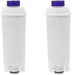 2 Pack Water Filter Replacement for DeLonghi Filter DLSC002 ECAM, Esam, ETAM, DLS C002, SER3017, 5513292811, EC680, EC800, Water Filter Cartridges Activated Carbon Softener