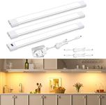 WOBANE LED Under Cabinet Lighting,Hand Wave Sensor Light,Plug in LED Light Bar,3 * 30cm Super Bright LED Counter Lights for Kitchen,Counter,Cupboard,Shelf,Bookcase,Worktop,2700K Warmwhite