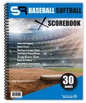 Score It Right Big Blue Baseball/Softball Scorebook – Premium Score Keeping Book – 16 Player - 30 Game Scorebook with Pitch Count, Individual Player Stats, Batting Average Chart