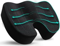 Bomdaia Seat Cushion for Office Chair, Desk Chair Car Seat Cushion for Tailbone Pain, Memory Foam Coccyx Seat Cushion for Sciatica, Back Pain Relief (Black)